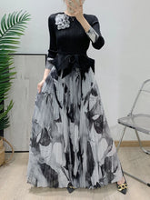 Unique Luxury Pleated Floral Top & Skirt Set